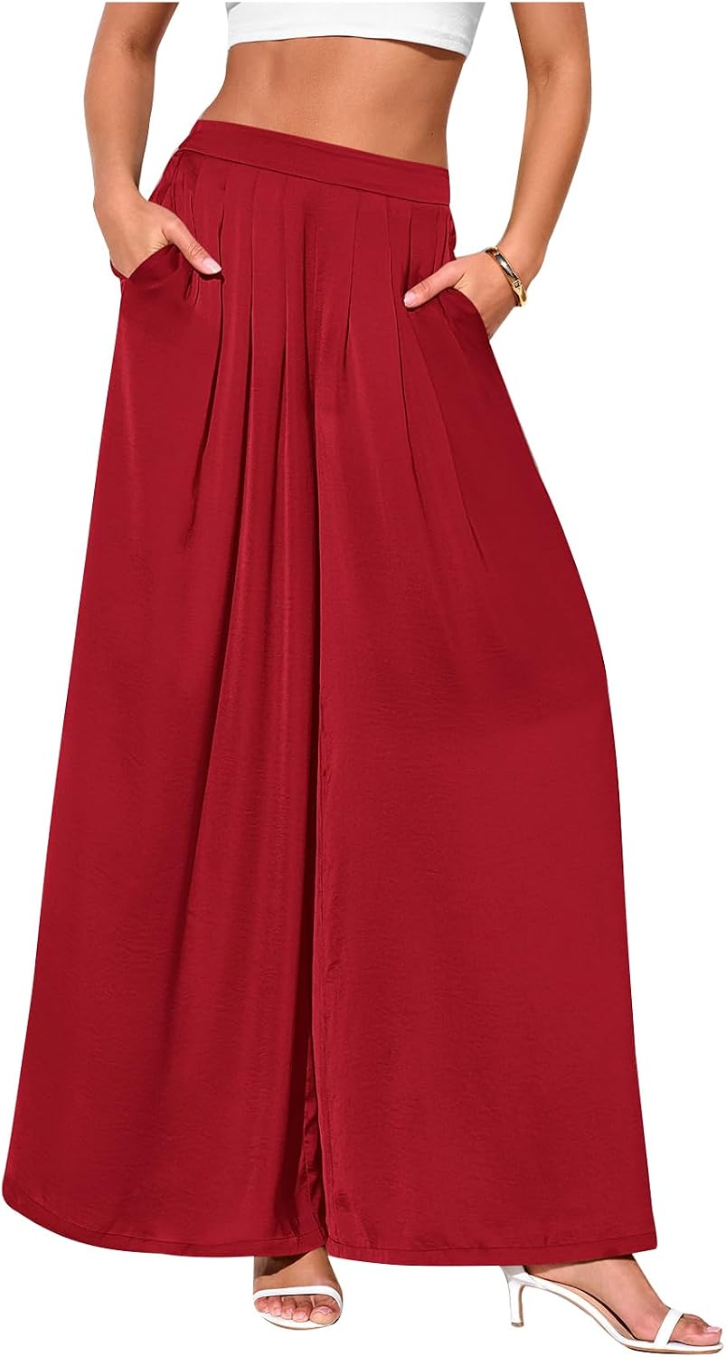Loose Fit Wide Leg Pants Woman High Waisted Flowy Comfy Palazzo Pants for Women Work Trousers Spring Fashion