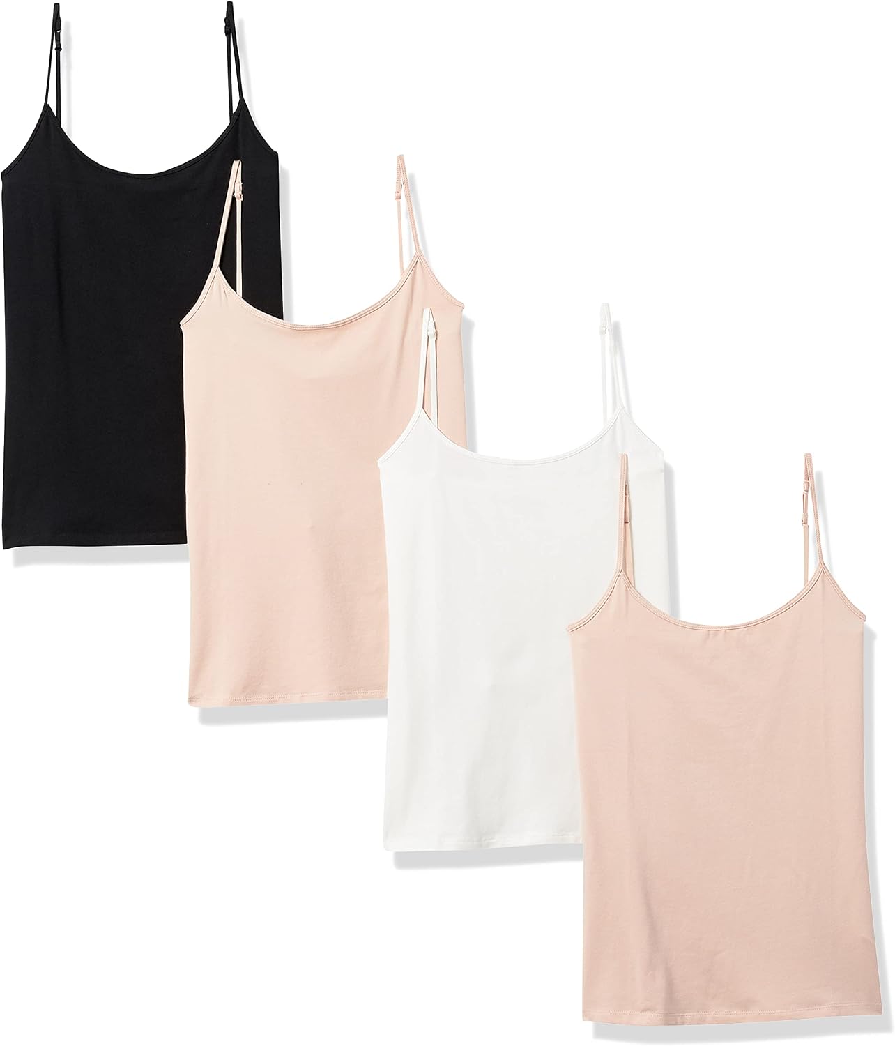Women's Slim-Fit Camisole for Layering and Everyday Wear, Pack of 4