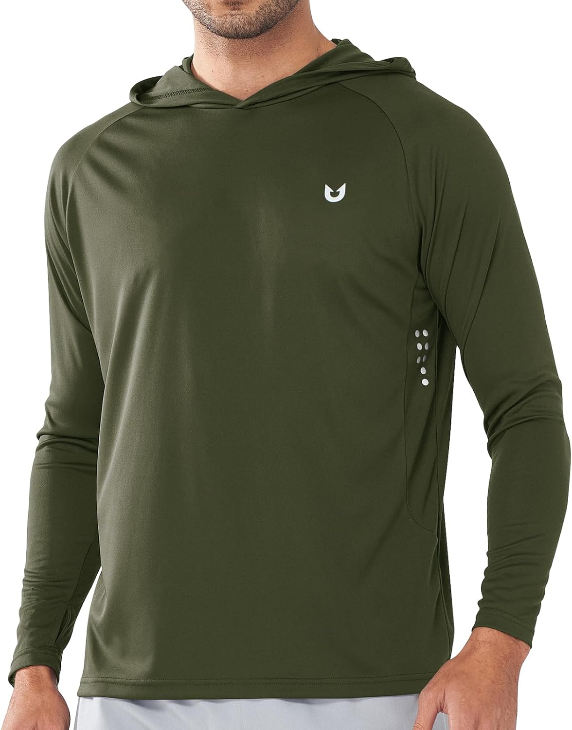 Men's UPF 50+ Sun Protection Hoodie Long Sleeve Rash Guard Shirts | Lightweight Quick Dry Fishing Swim Shirt, Breathable, Moisture Wicking, 4-Way Stretch, Swimming Hiking Beach Golf Water Sport
