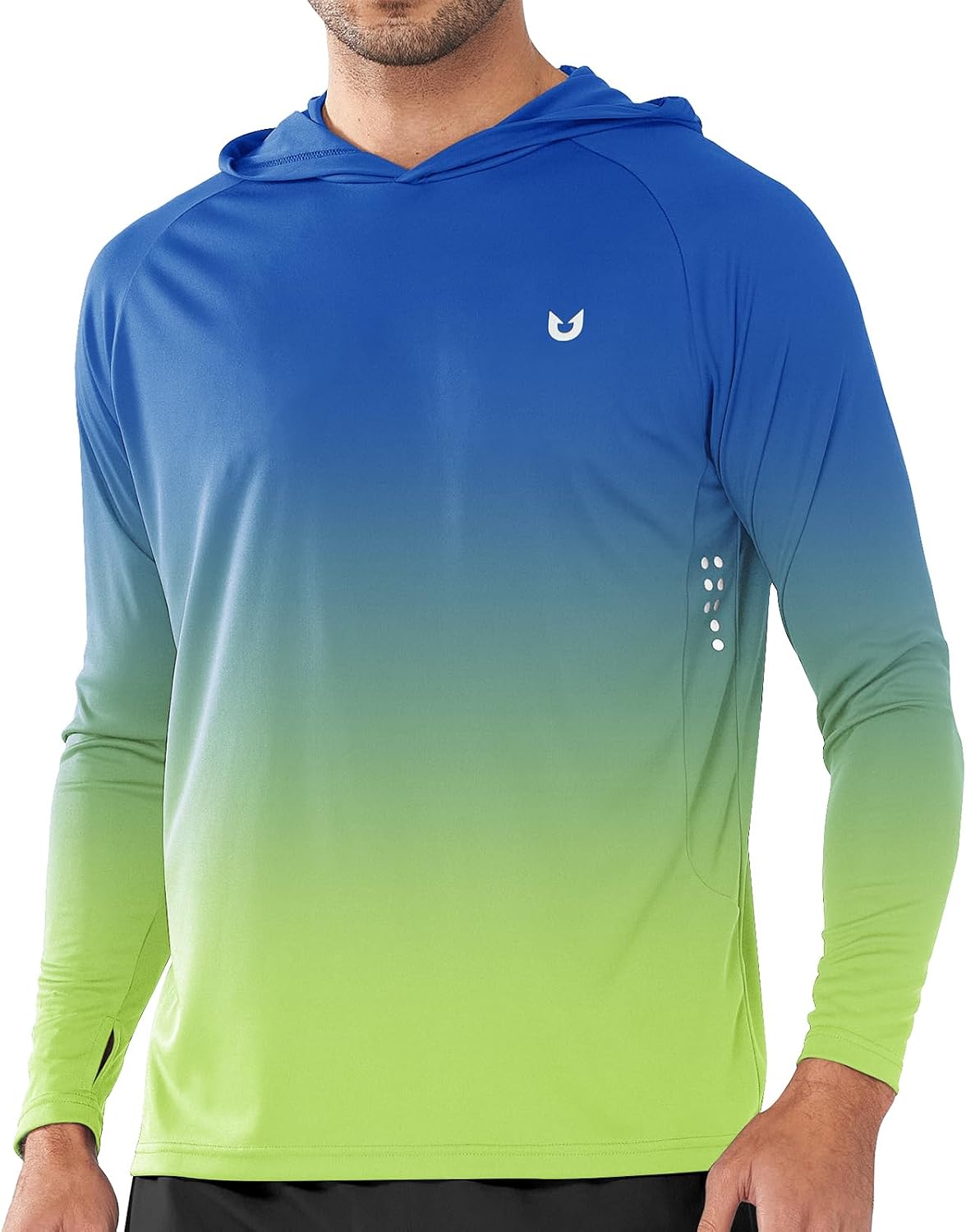 Men's UPF 50+ Sun Protection Hoodie Long Sleeve Rash Guard Shirts | Lightweight Quick Dry Fishing Swim Shirt, Breathable, Moisture Wicking, 4-Way Stretch, Swimming Hiking Beach Golf Water Sport