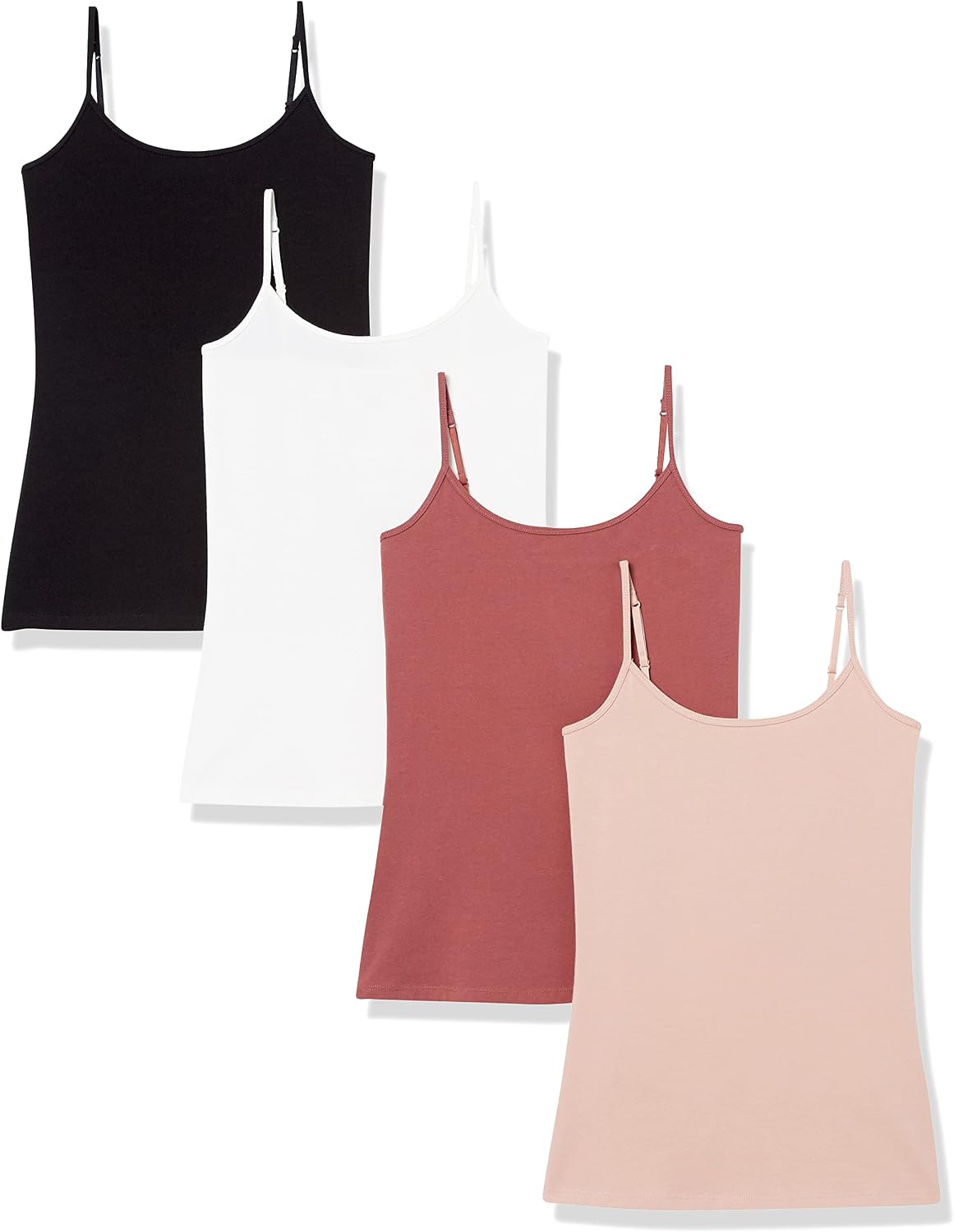 Women's Slim-Fit Camisole for Layering and Everyday Wear, Pack of 4
