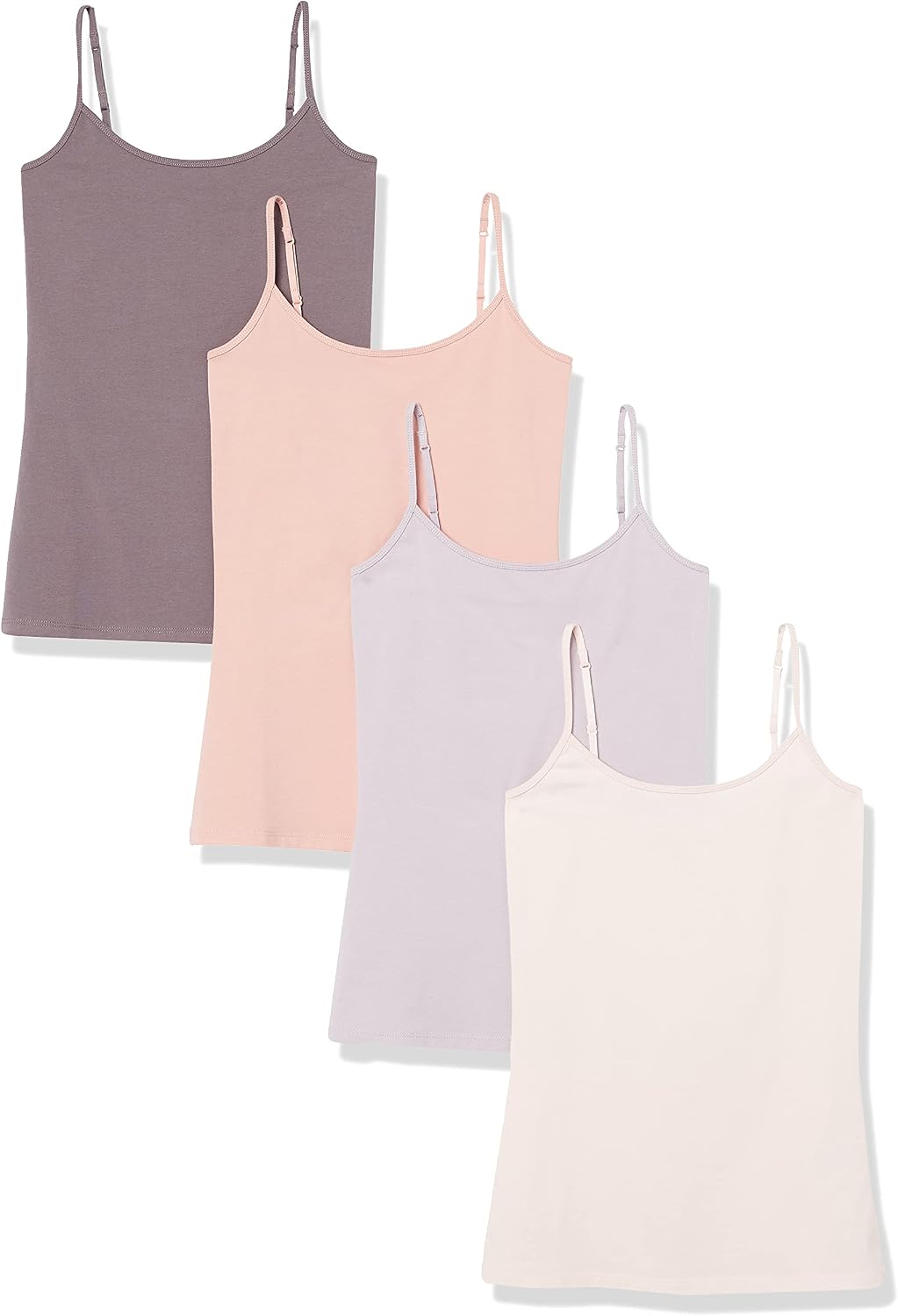 Women's Slim-Fit Camisole for Layering and Everyday Wear, Pack of 4
