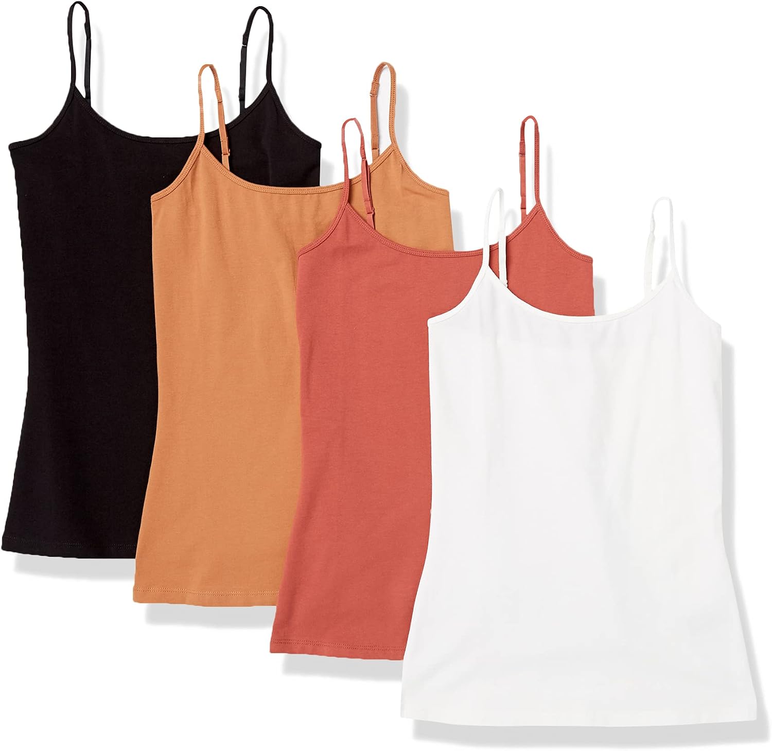 Women's Slim-Fit Camisole for Layering and Everyday Wear, Pack of 4