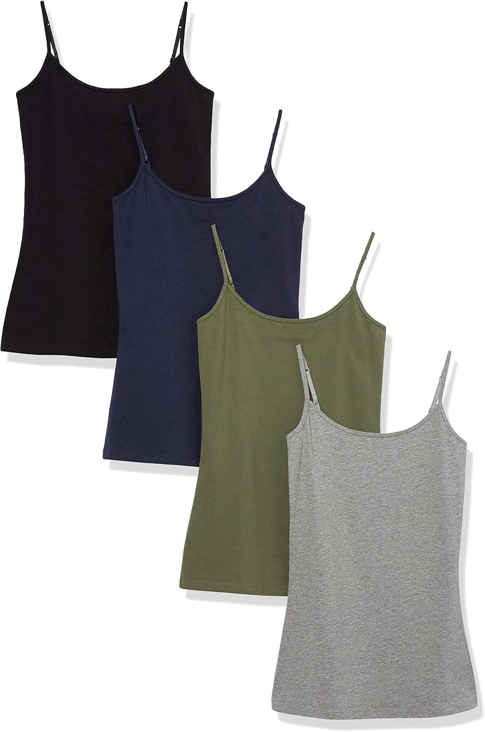 Women's Slim-Fit Camisole for Layering and Everyday Wear, Pack of 4