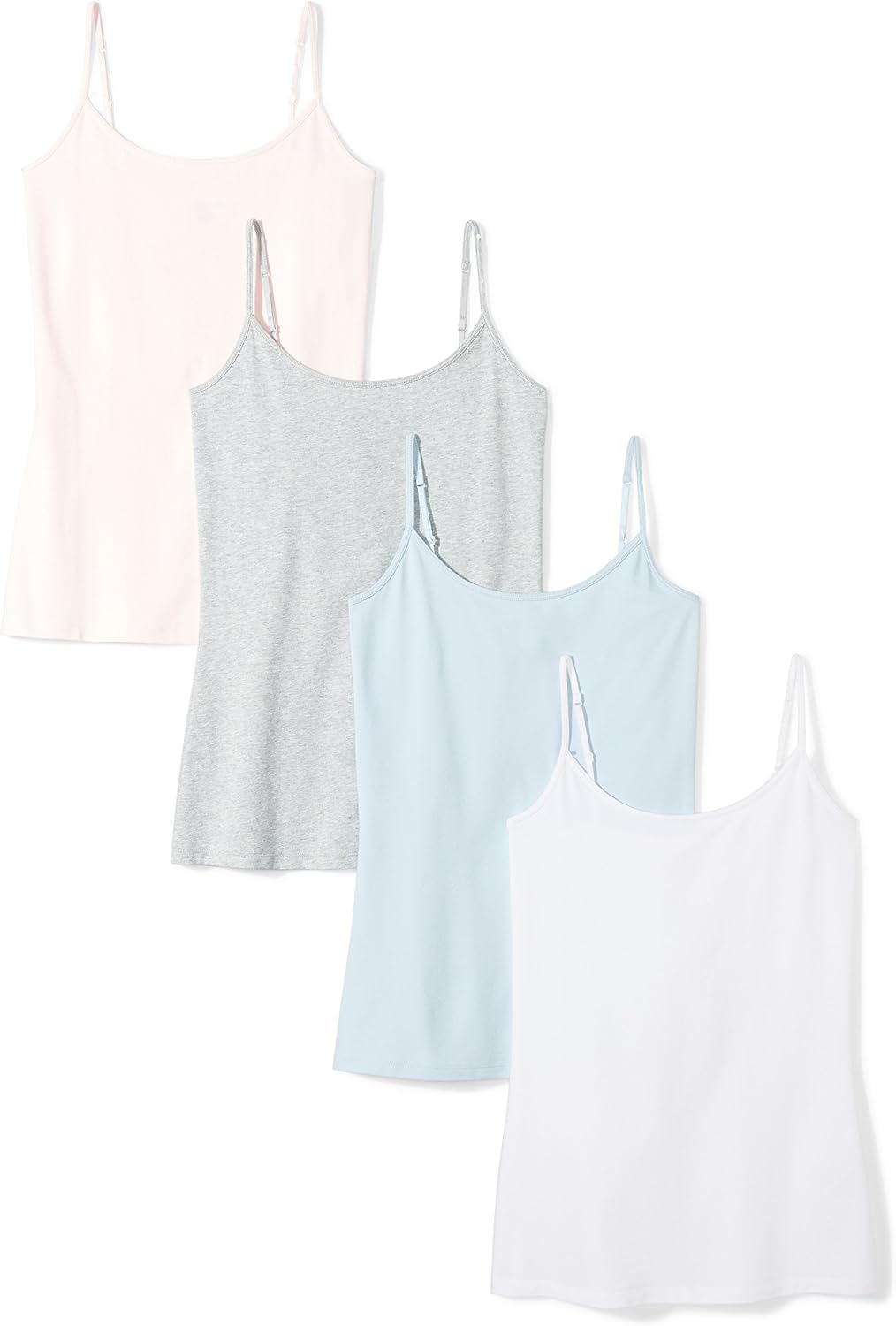 Women's Slim-Fit Camisole for Layering and Everyday Wear, Pack of 4