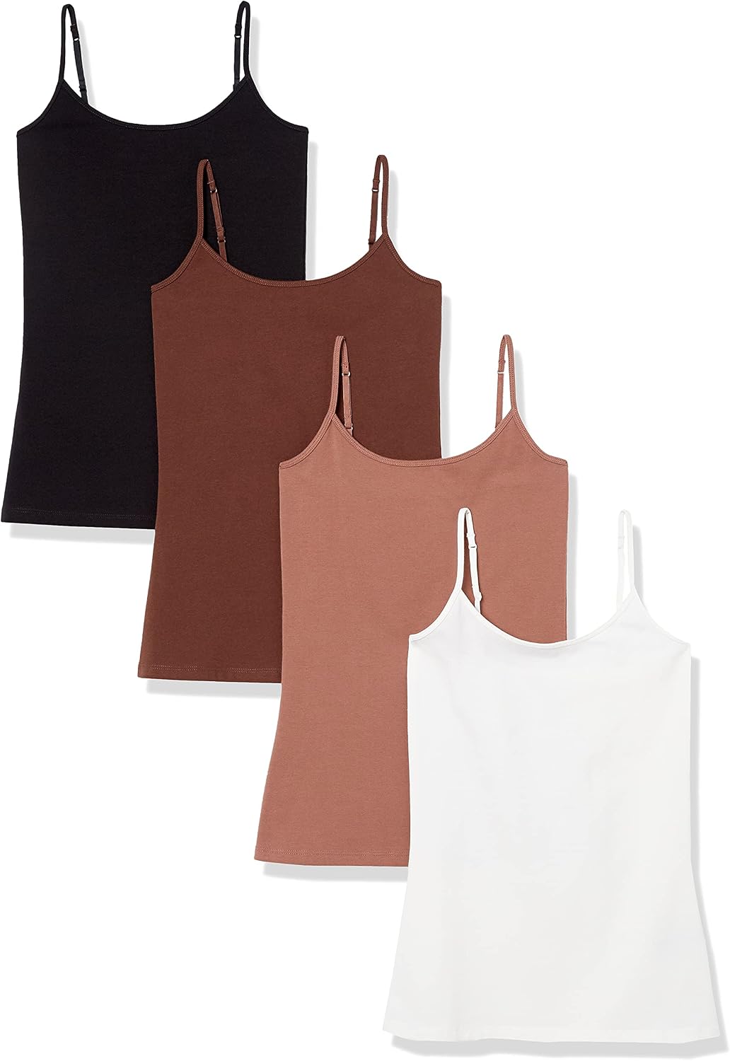 Women's Slim-Fit Camisole for Layering and Everyday Wear, Pack of 4