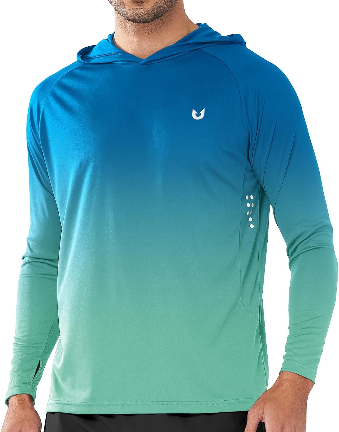 Men's UPF 50+ Sun Protection Hoodie Long Sleeve Rash Guard Shirts | Lightweight Quick Dry Fishing Swim Shirt, Breathable, Moisture Wicking, 4-Way Stretch, Swimming Hiking Beach Golf Water Sport