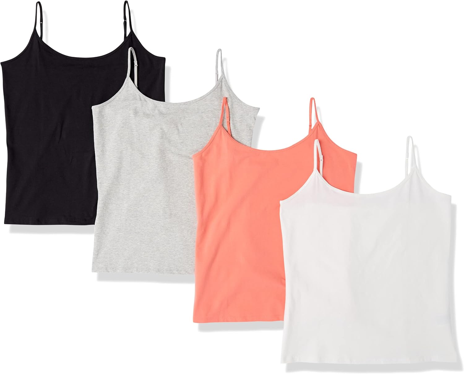 Women's Slim-Fit Camisole for Layering and Everyday Wear, Pack of 4