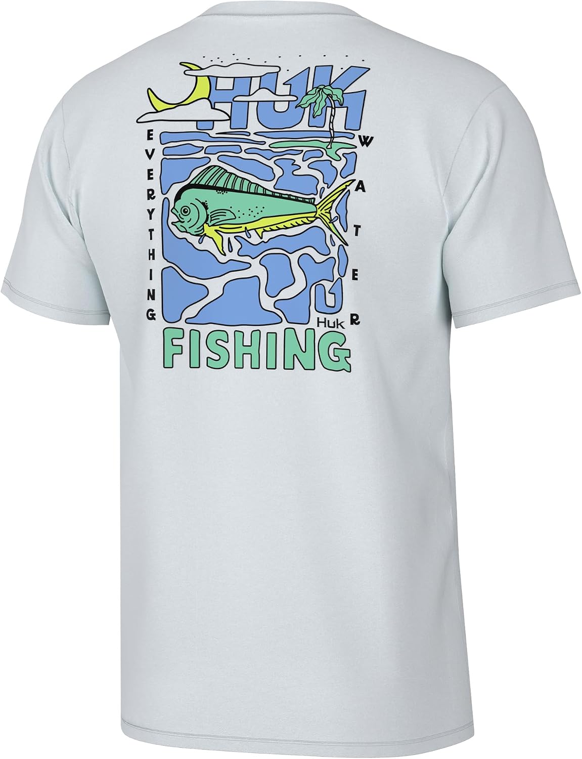 Mens Fishing Graphic Tee, Performance Short Sleeve, Quick-Dry