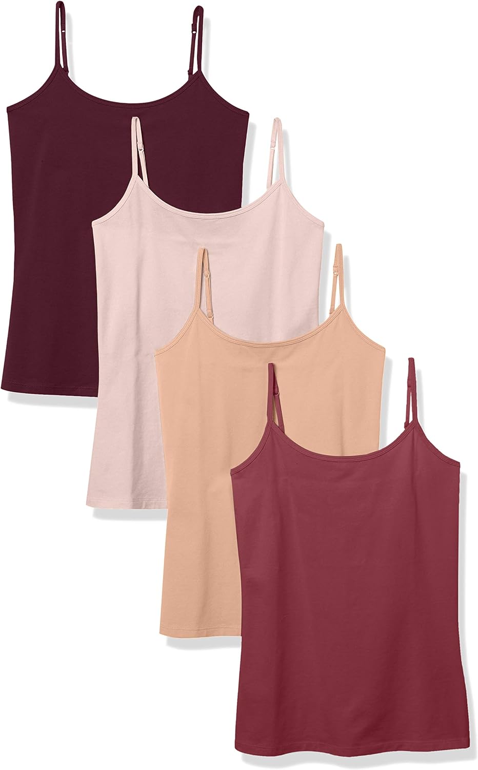 Women's Slim-Fit Camisole for Layering and Everyday Wear, Pack of 4