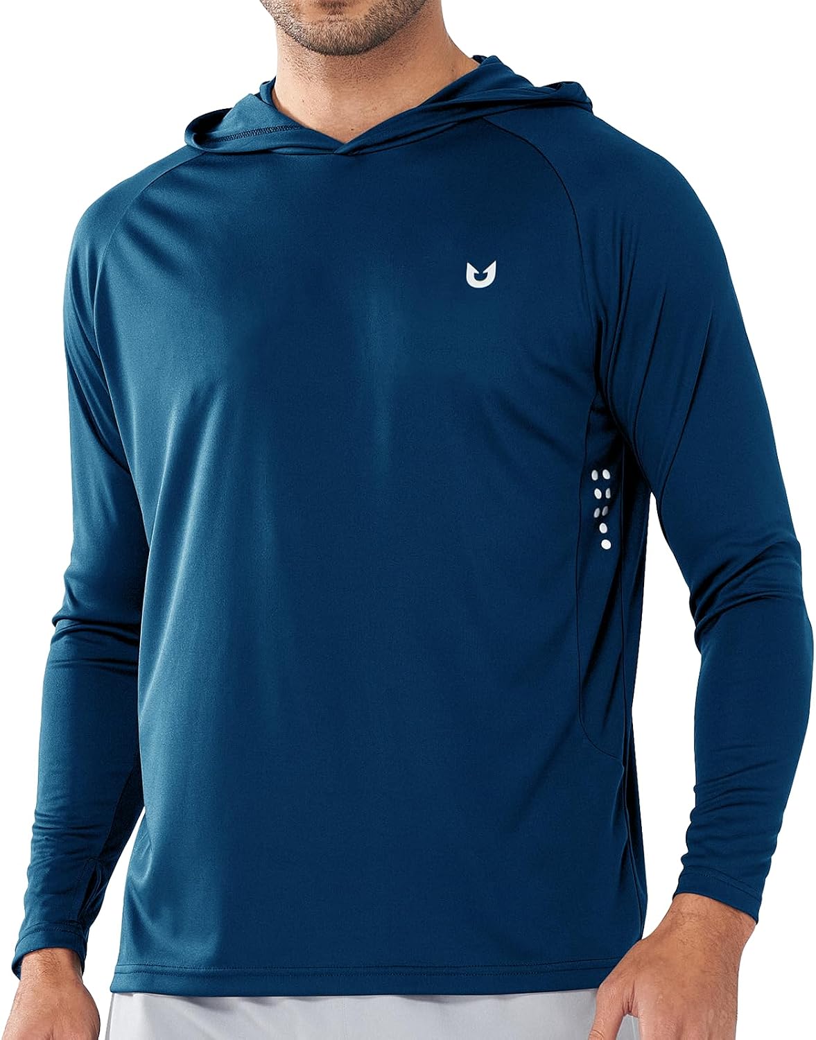 Men's UPF 50+ Sun Protection Hoodie Long Sleeve Rash Guard Shirts | Lightweight Quick Dry Fishing Swim Shirt, Breathable, Moisture Wicking, 4-Way Stretch, Swimming Hiking Beach Golf Water Sport