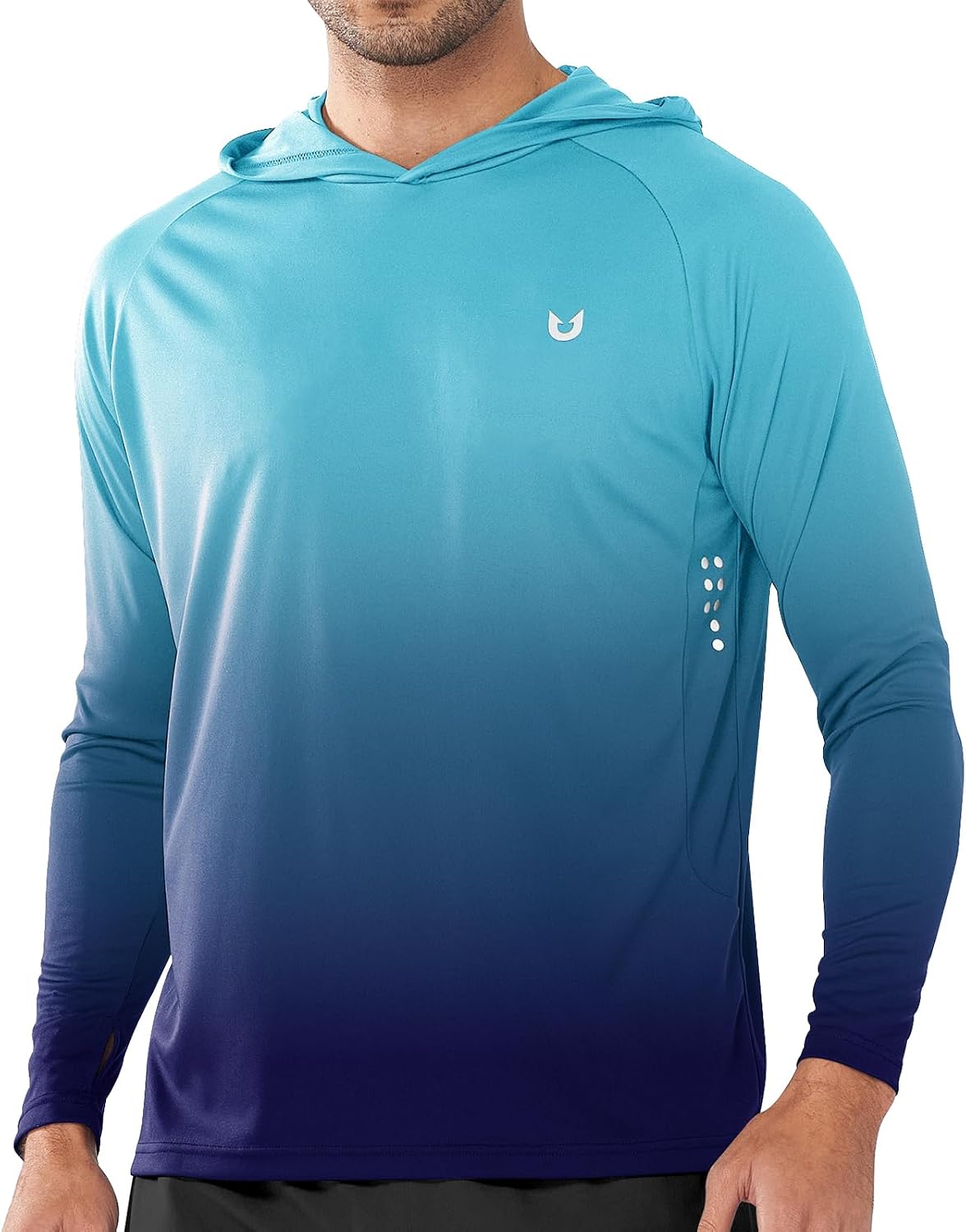 Men's UPF 50+ Sun Protection Hoodie Long Sleeve Rash Guard Shirts | Lightweight Quick Dry Fishing Swim Shirt, Breathable, Moisture Wicking, 4-Way Stretch, Swimming Hiking Beach Golf Water Sport