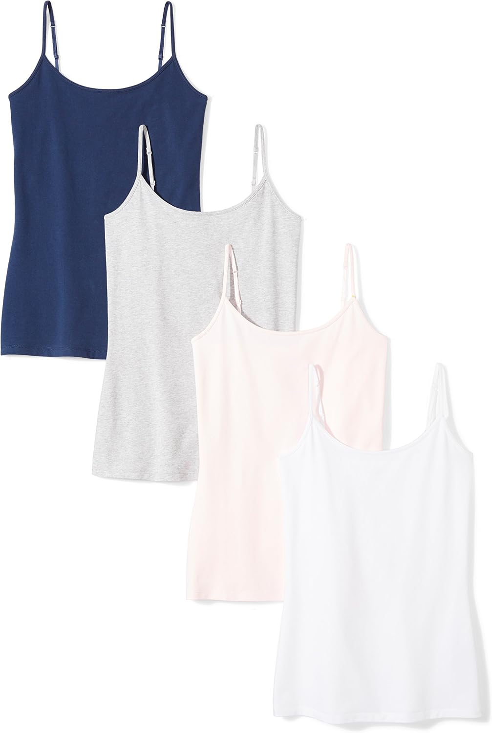 Women's Slim-Fit Camisole for Layering and Everyday Wear, Pack of 4