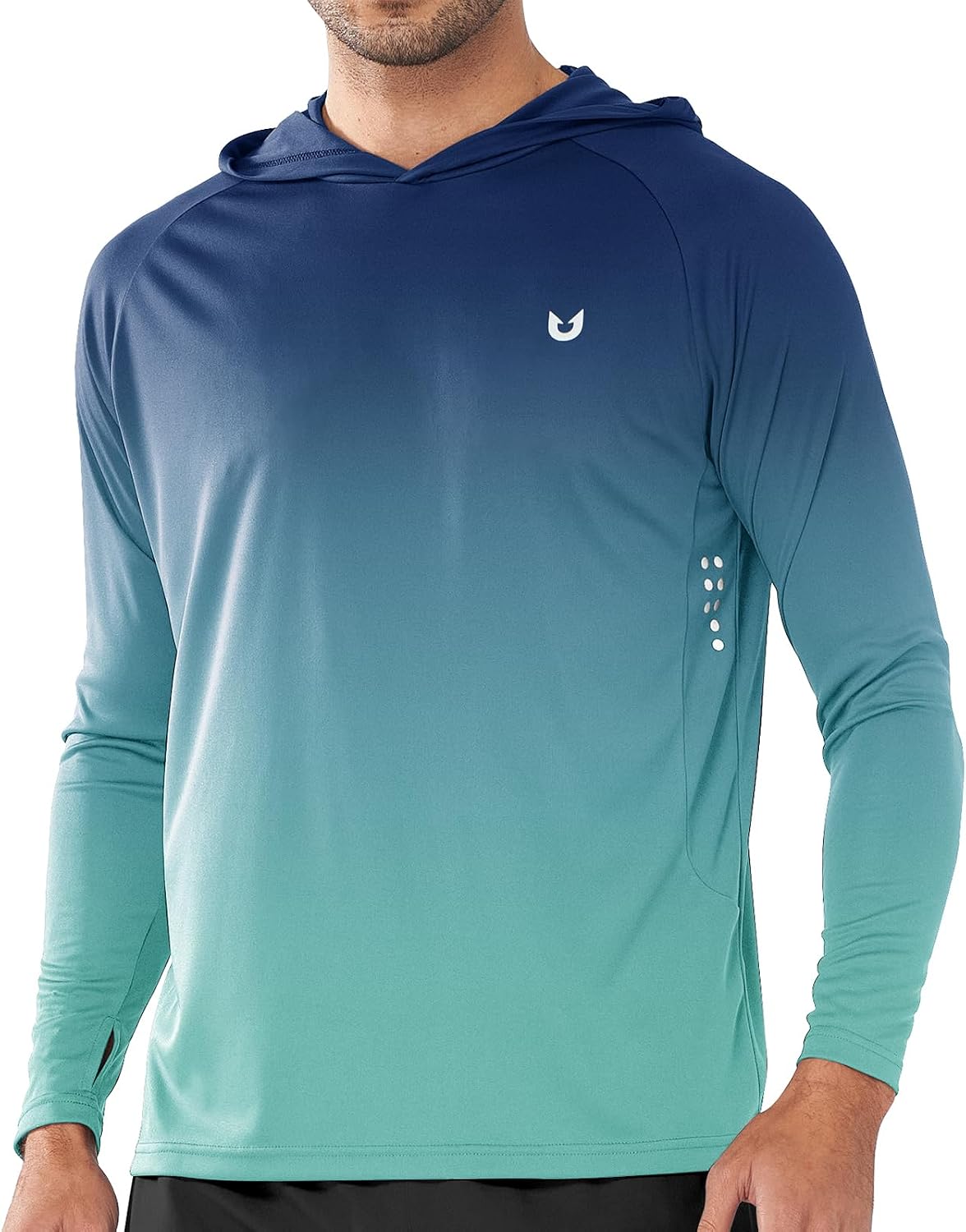 Men's UPF 50+ Sun Protection Hoodie Long Sleeve Rash Guard Shirts | Lightweight Quick Dry Fishing Swim Shirt, Breathable, Moisture Wicking, 4-Way Stretch, Swimming Hiking Beach Golf Water Sport