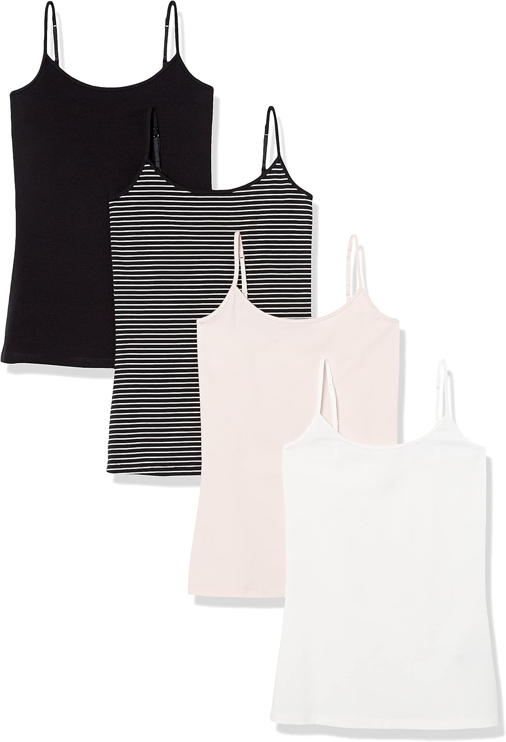 Women's Slim-Fit Camisole for Layering and Everyday Wear, Pack of 4