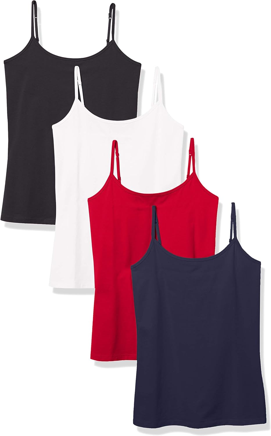 Women's Slim-Fit Camisole for Layering and Everyday Wear, Pack of 4