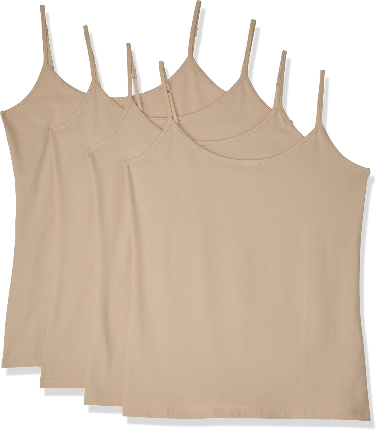 Women's Slim-Fit Camisole for Layering and Everyday Wear, Pack of 4