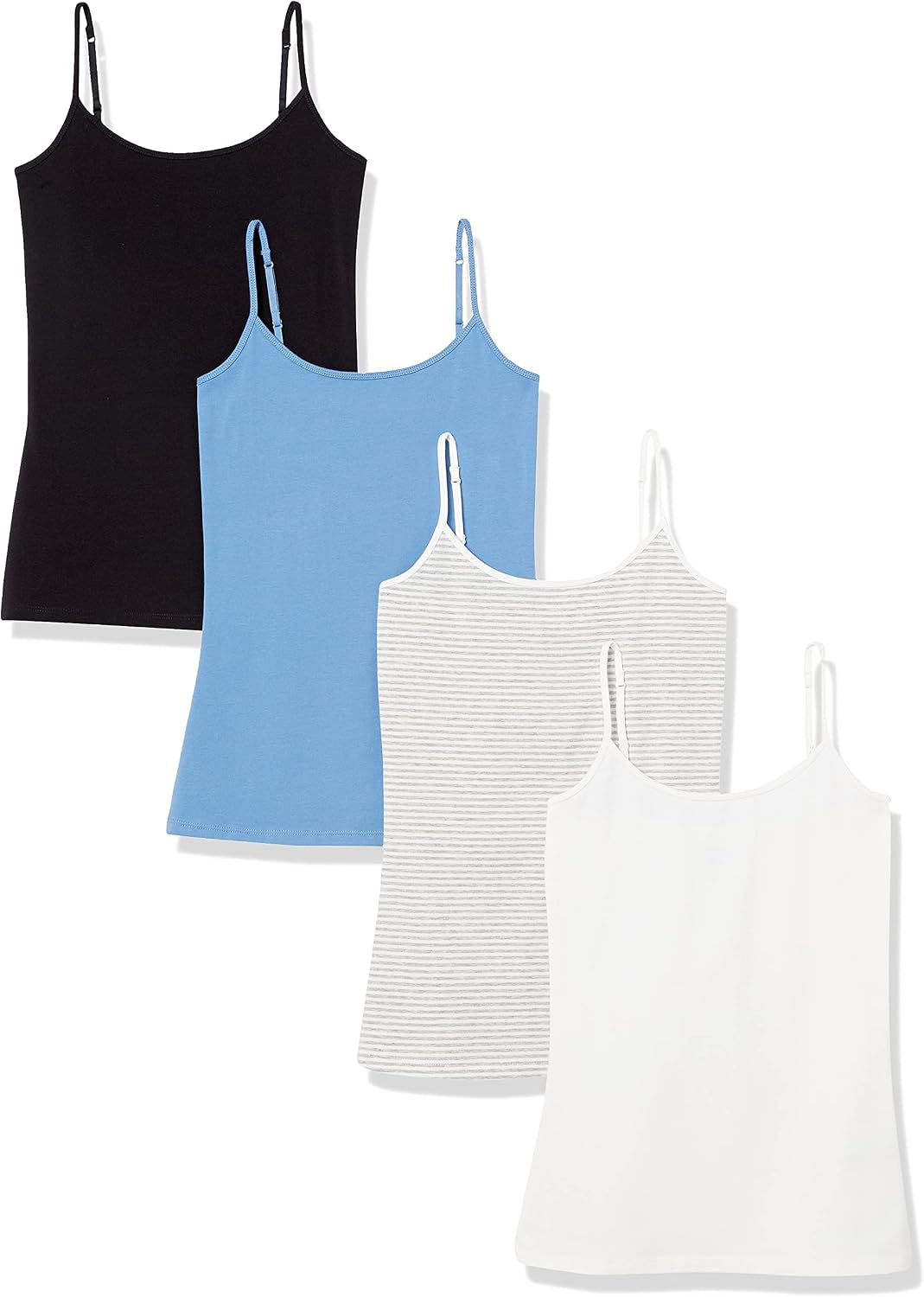 Women's Slim-Fit Camisole for Layering and Everyday Wear, Pack of 4