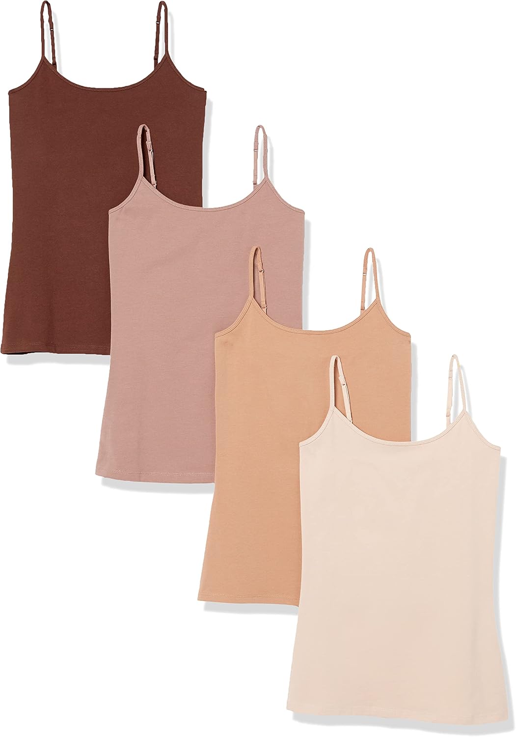 Women's Slim-Fit Camisole for Layering and Everyday Wear, Pack of 4