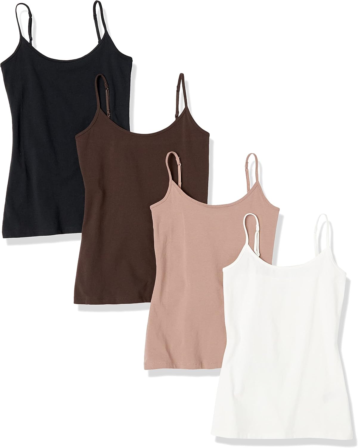 Women's Slim-Fit Camisole for Layering and Everyday Wear, Pack of 4