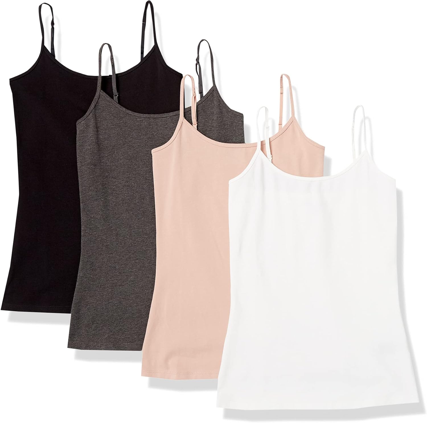 Women's Slim-Fit Camisole for Layering and Everyday Wear, Pack of 4