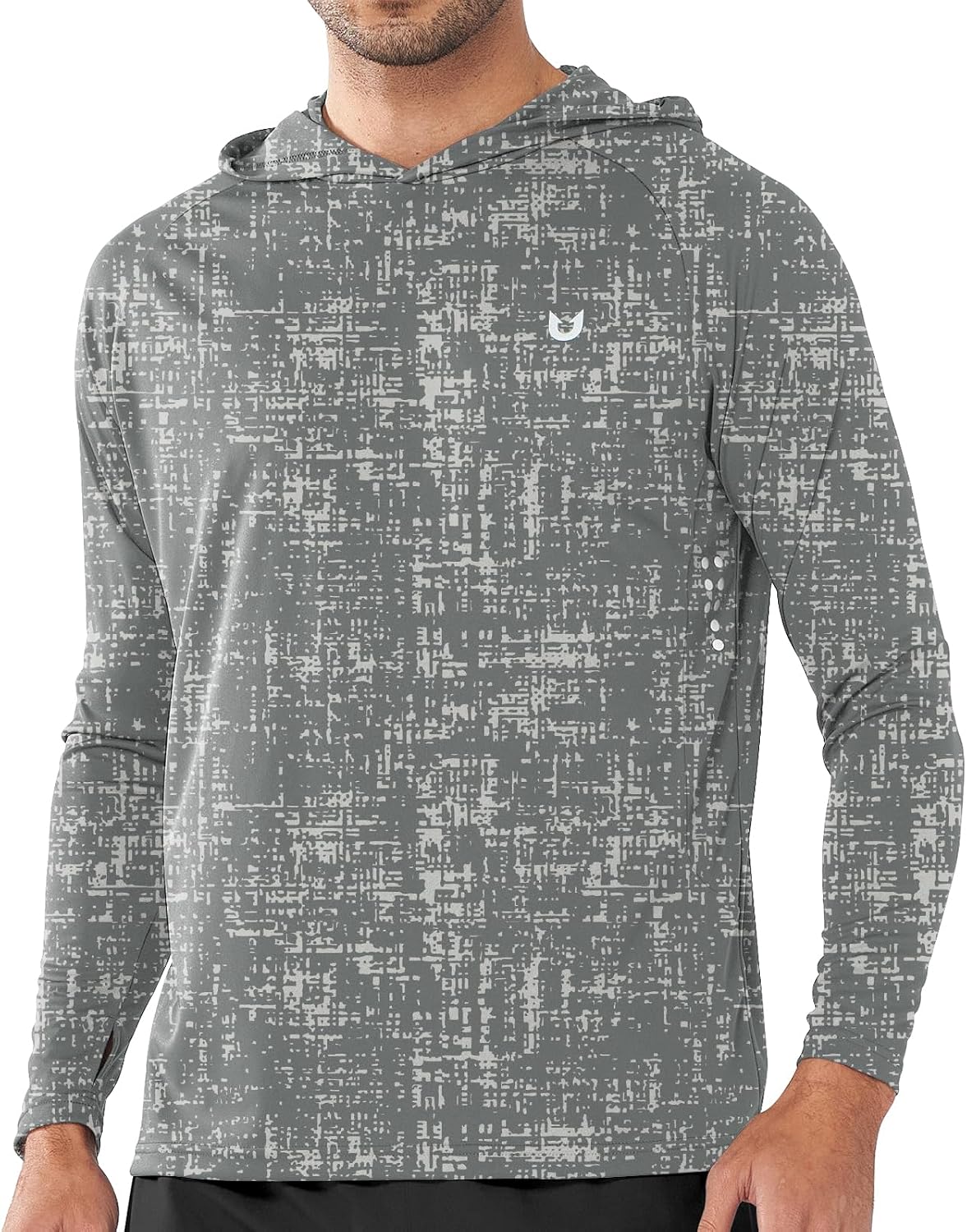 Men's UPF 50+ Sun Protection Hoodie Long Sleeve Rash Guard Shirts | Lightweight Quick Dry Fishing Swim Shirt, Breathable, Moisture Wicking, 4-Way Stretch, Swimming Hiking Beach Golf Water Sport
