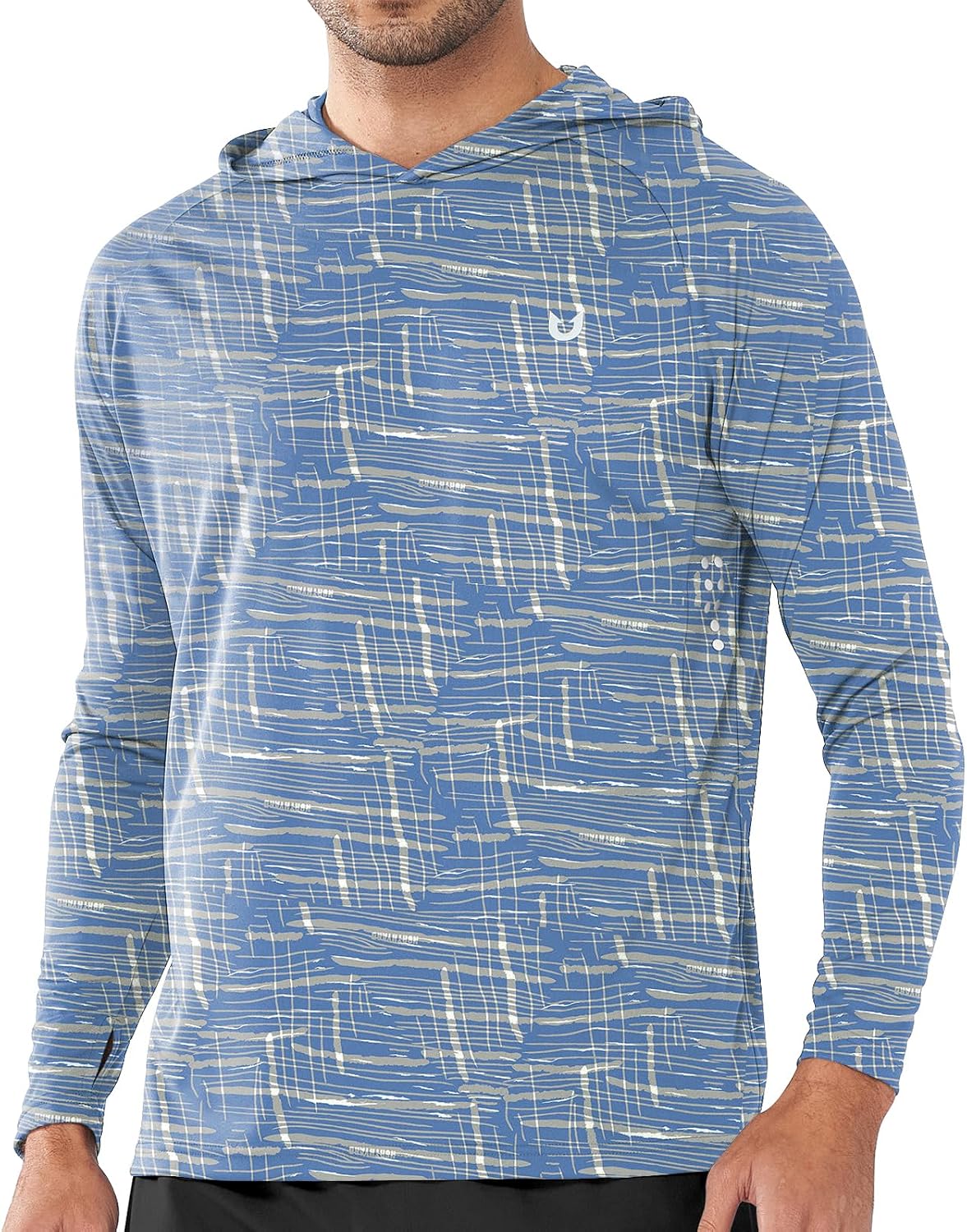 Men's UPF 50+ Sun Protection Hoodie Long Sleeve Rash Guard Shirts | Lightweight Quick Dry Fishing Swim Shirt, Breathable, Moisture Wicking, 4-Way Stretch, Swimming Hiking Beach Golf Water Sport