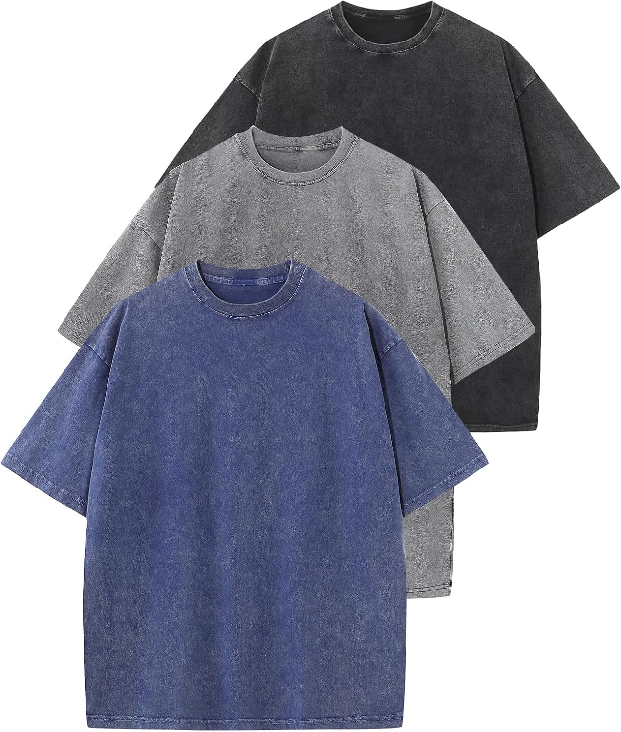 Men Oversized T Shirts Vintage Tee Loose Fit Short Sleeve Casual Streetwear Baggy Washed Unisex Tops