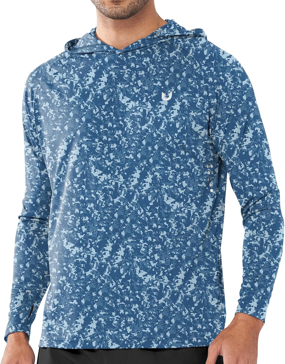 Men's UPF 50+ Sun Protection Hoodie Long Sleeve Rash Guard Shirts | Lightweight Quick Dry Fishing Swim Shirt, Breathable, Moisture Wicking, 4-Way Stretch, Swimming Hiking Beach Golf Water Sport