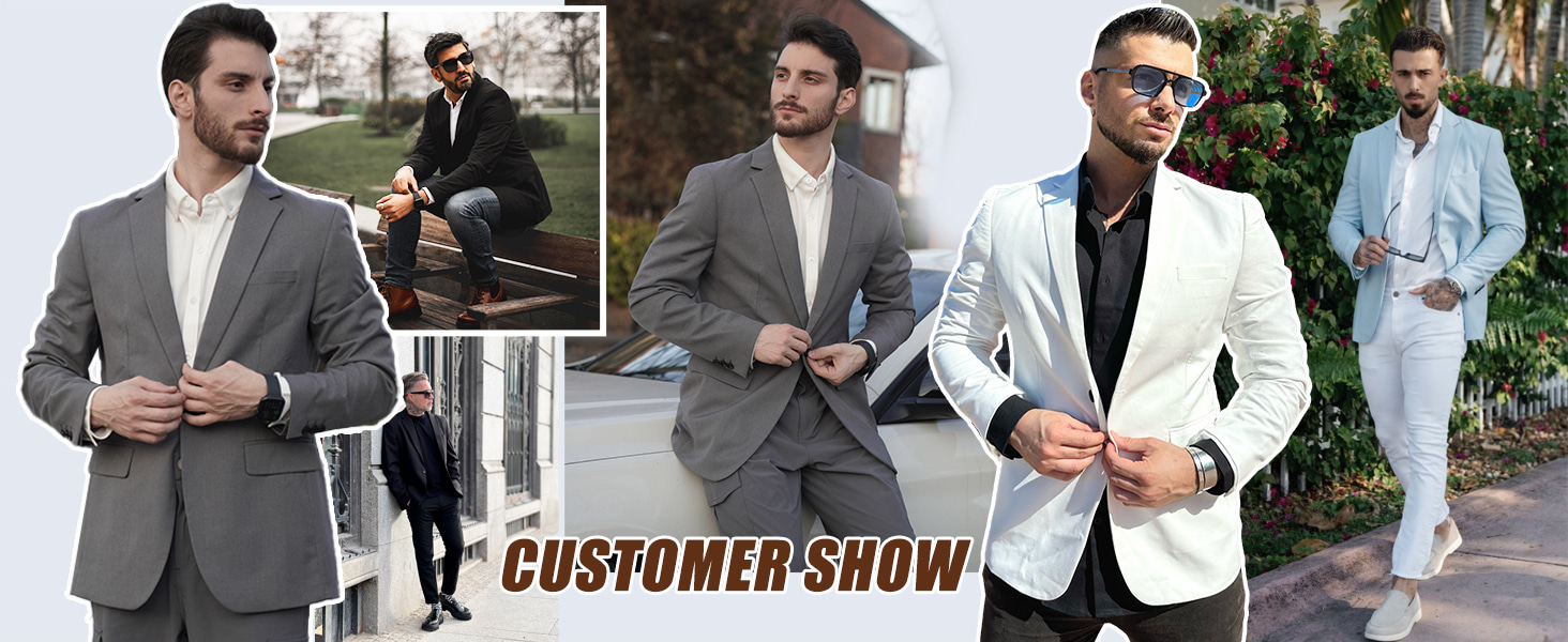 Men&amp;amp;#39;s Casual Blazer One Button Suit Jacket