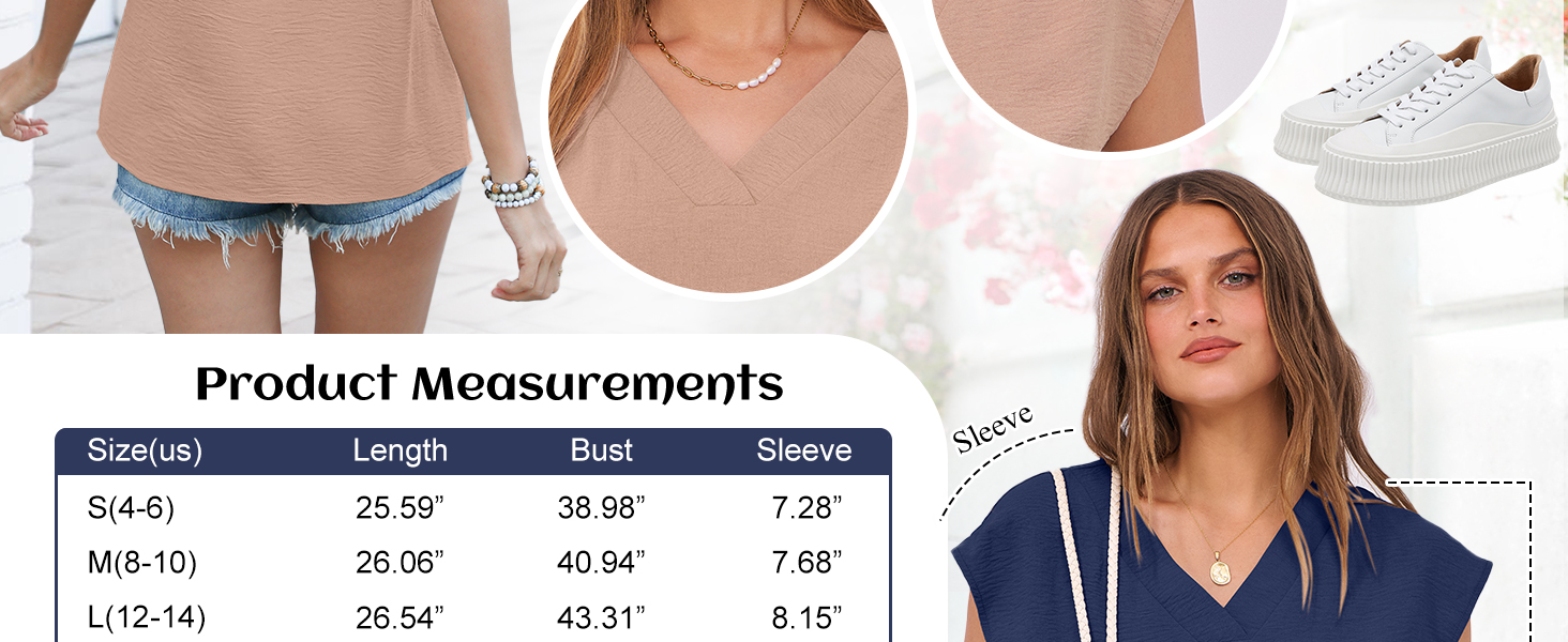Women Tops Cap Sleeve Textured Dressy Casual V Neck Shirts 2025 Summer Business Work Blouses Outfits