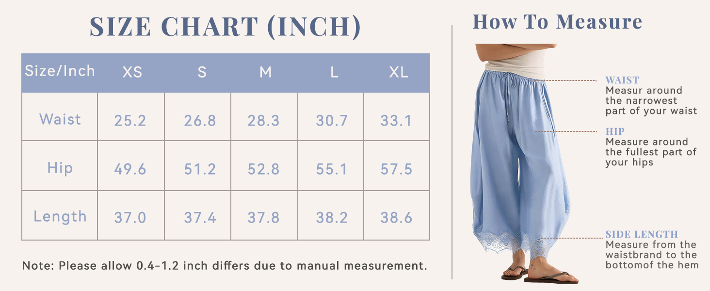 Cropped Lace Hem Pants