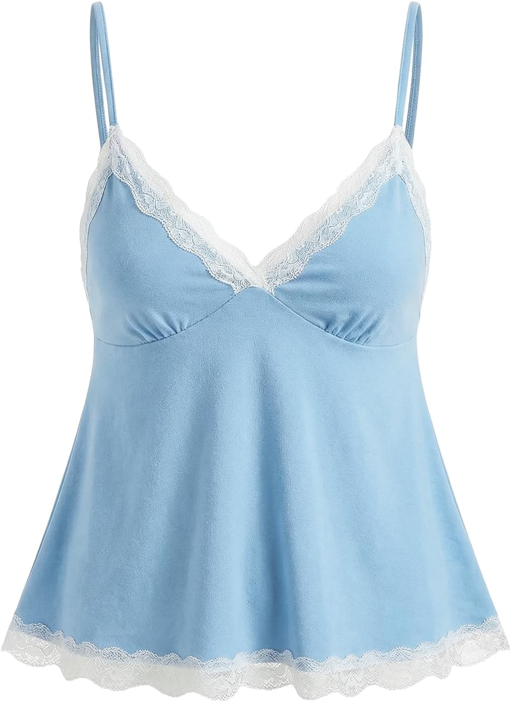 Womens Y2K Lace Cami Sleeveless Striped Spaghetti Strap Camisole Gothic Babydoll Tops