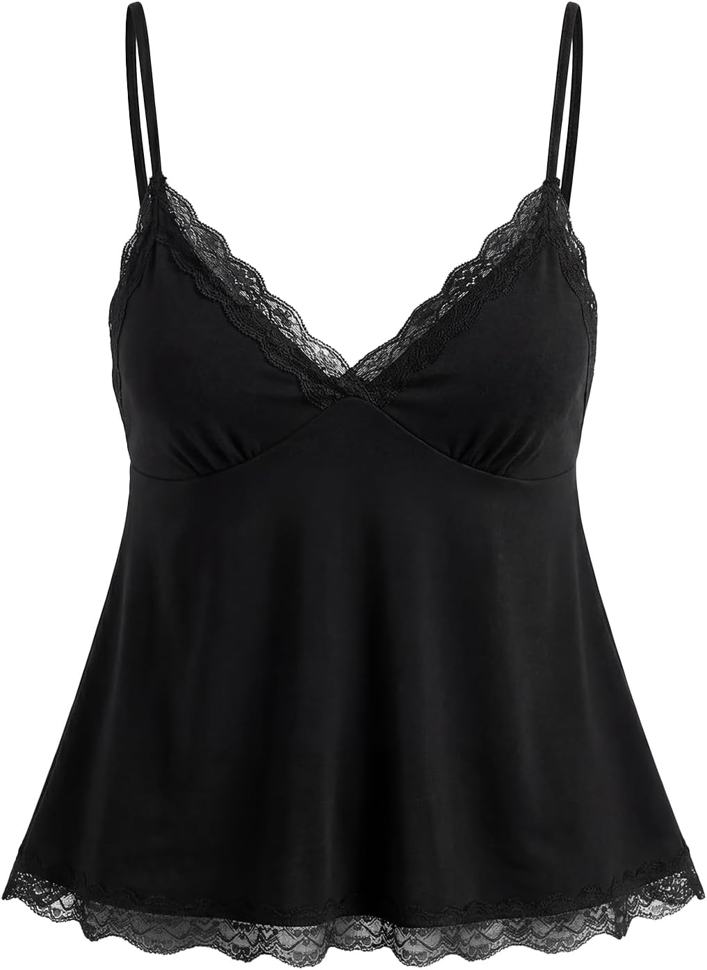 Womens Y2K Lace Cami Sleeveless Striped Spaghetti Strap Camisole Gothic Babydoll Tops