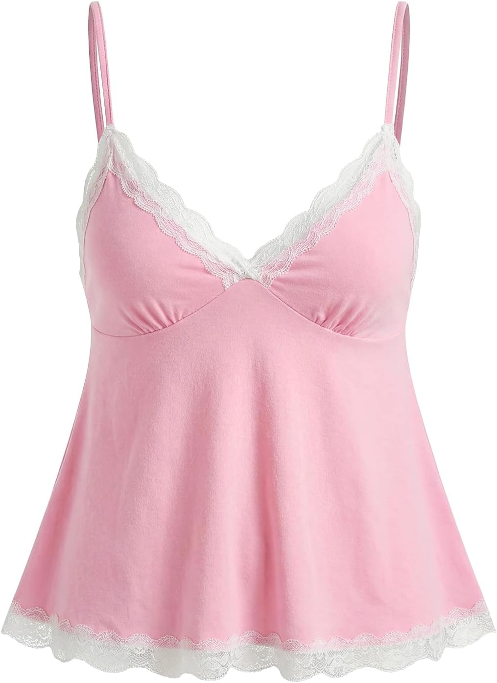 Womens Y2K Lace Cami Sleeveless Striped Spaghetti Strap Camisole Gothic Babydoll Tops