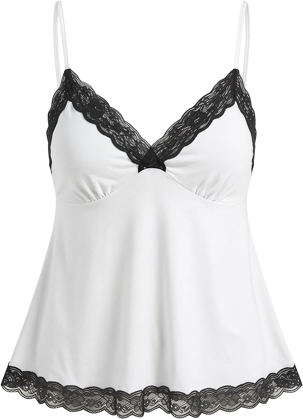Womens Y2K Lace Cami Sleeveless Striped Spaghetti Strap Camisole Gothic Babydoll Tops