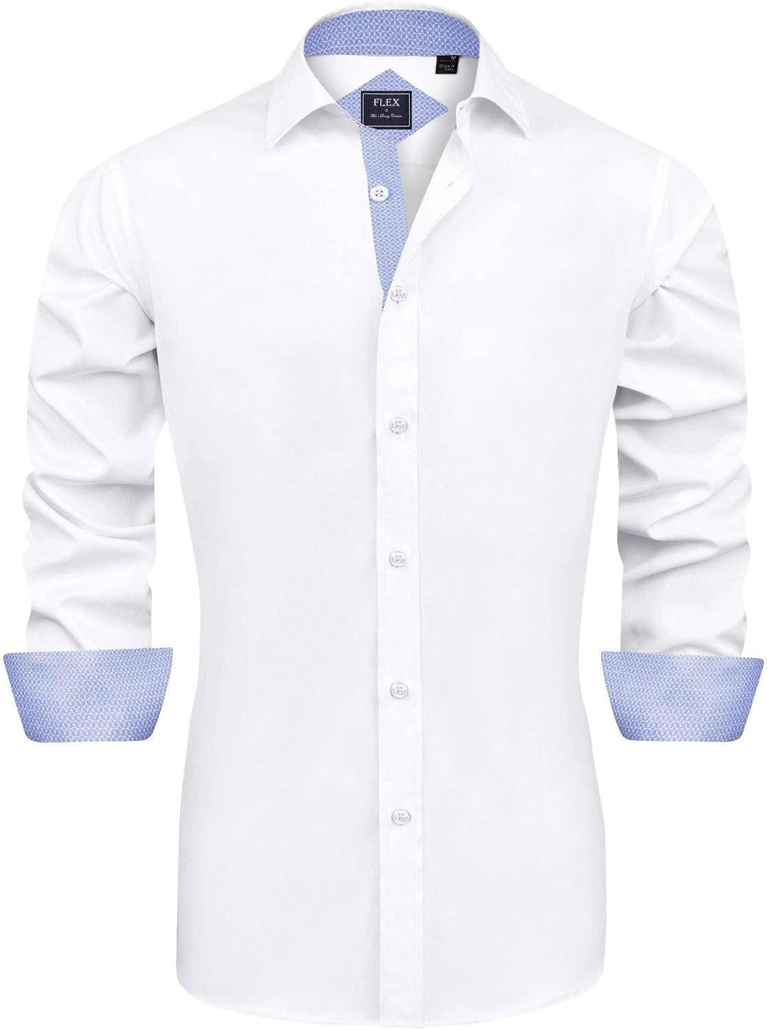 Men's Casual Long Sleeve Stretch Dress Shirt Wrinkle-Free Regular Fit Button Down Shirts