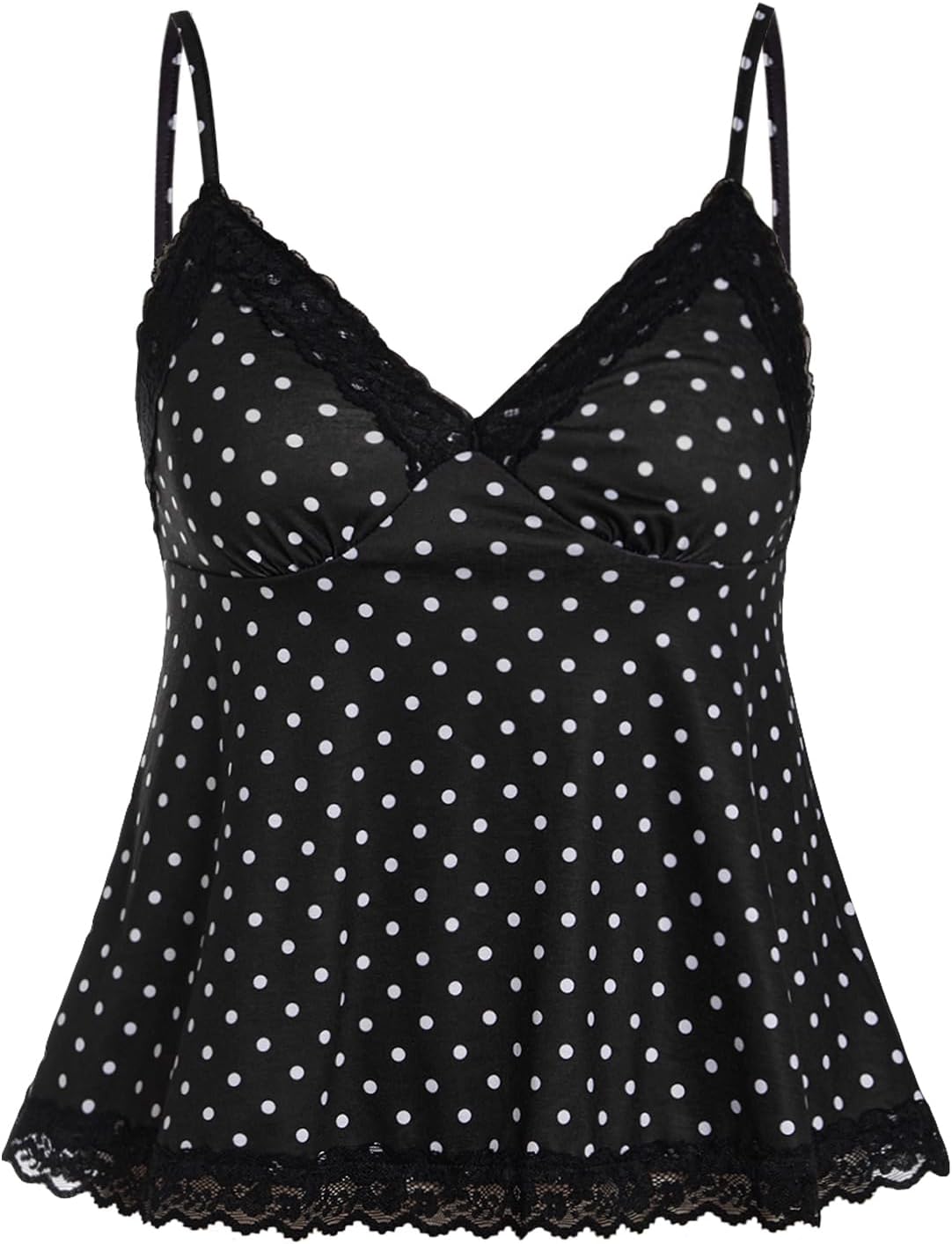 Womens Y2K Lace Cami Sleeveless Striped Spaghetti Strap Camisole Gothic Babydoll Tops
