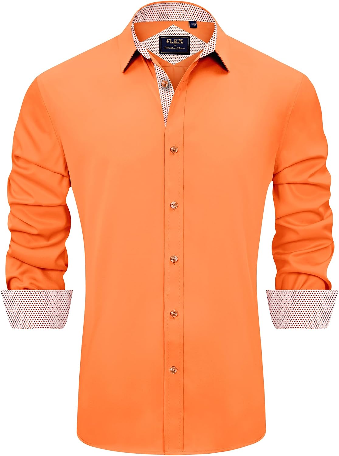 Men's Casual Long Sleeve Stretch Dress Shirt Wrinkle-Free Regular Fit Button Down Shirts