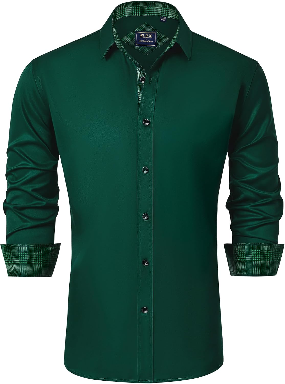 Men's Casual Long Sleeve Stretch Dress Shirt Wrinkle-Free Regular Fit Button Down Shirts