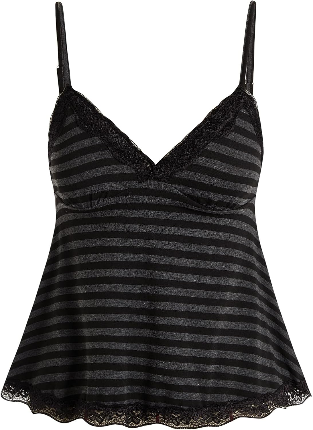 Womens Y2K Lace Cami Sleeveless Striped Spaghetti Strap Camisole Gothic Babydoll Tops