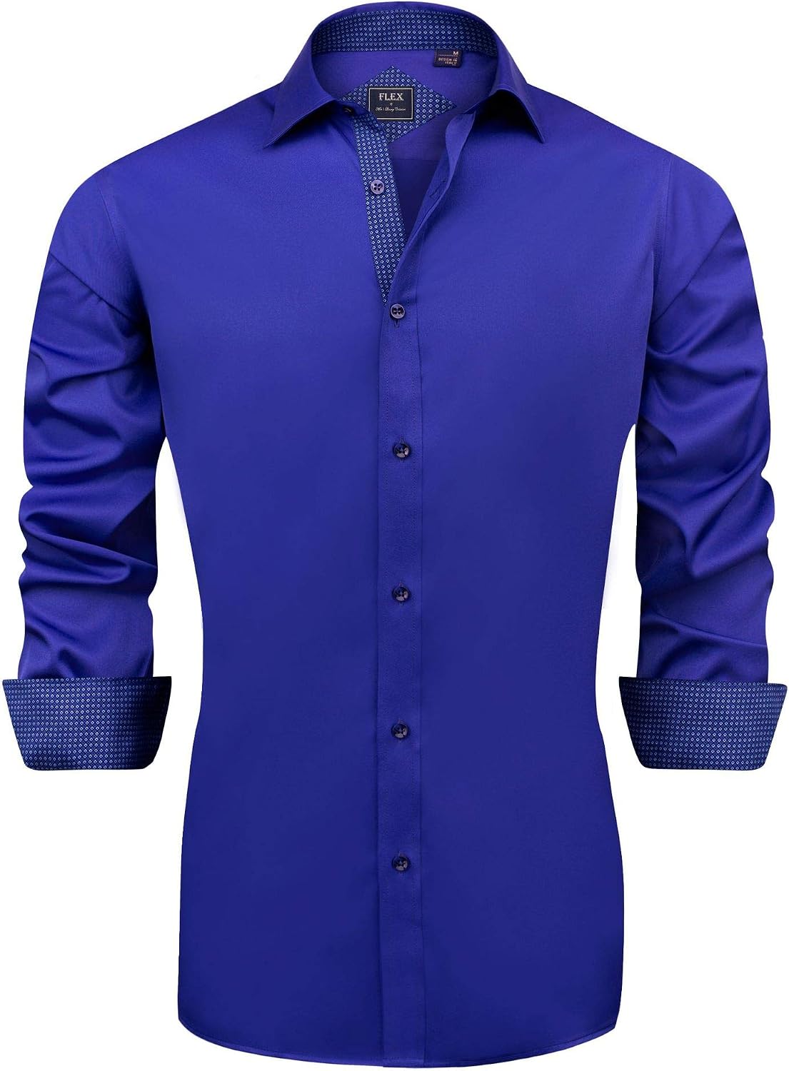 Men's Casual Long Sleeve Stretch Dress Shirt Wrinkle-Free Regular Fit Button Down Shirts