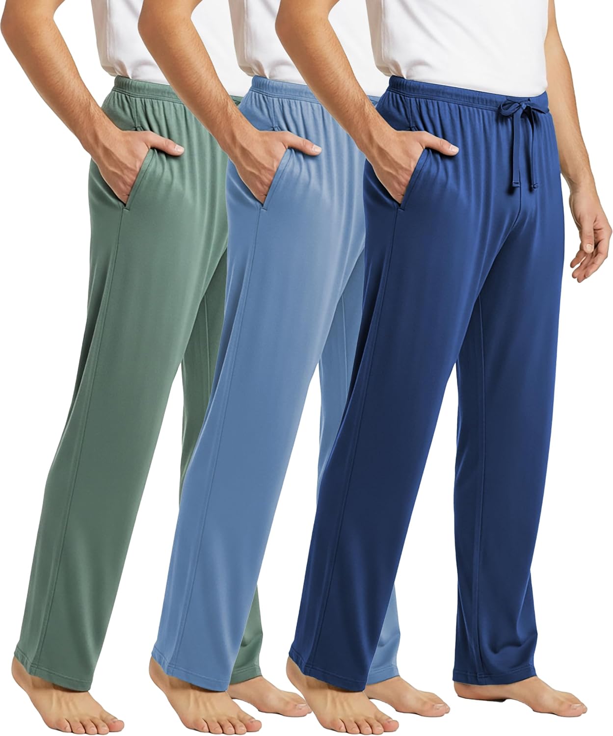 Men's Executive Soft Stretch Lounge Sleep Pants | Drawstring & Pockets Bottoms | Multi Packs