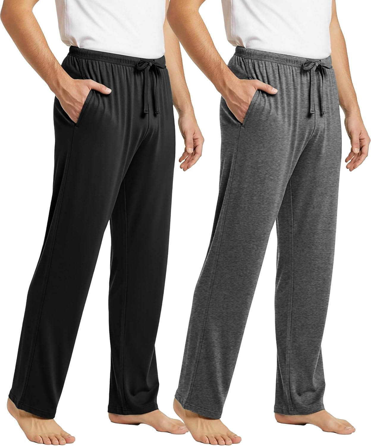 Men's Executive Soft Stretch Lounge Sleep Pants | Drawstring & Pockets Bottoms | Multi Packs