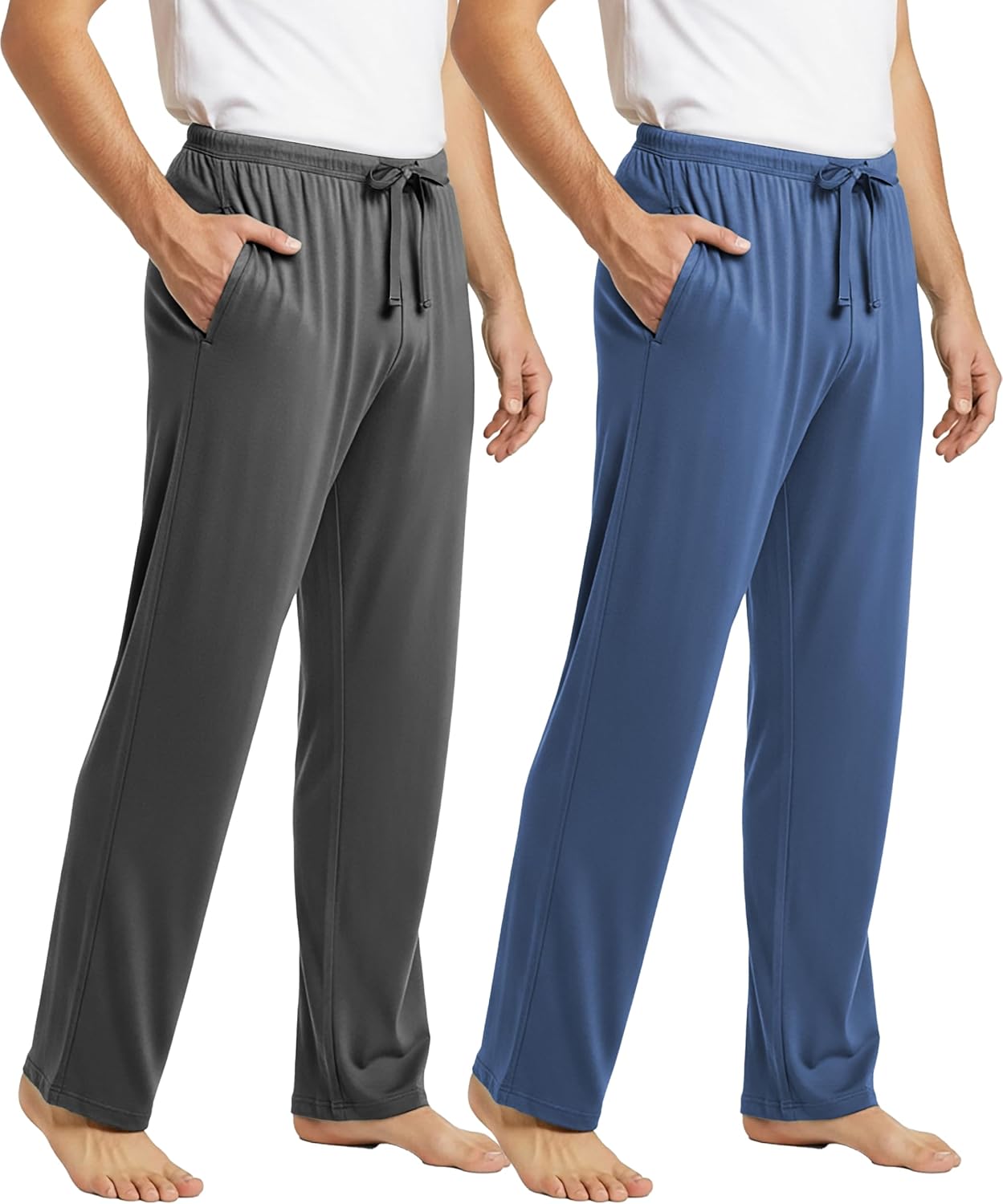 Men's Executive Soft Stretch Lounge Sleep Pants | Drawstring & Pockets Bottoms | Multi Packs