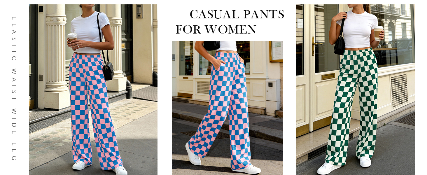 high waist wide leg pants for women White Black pants for women Womens long pants spring outfits