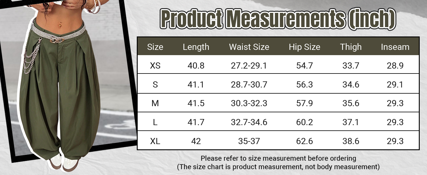 Women&amp;#39;s Baggy Dress Pant Low Rise Pleated Barrel Cargo Oversized Wide Leg Business Casual Trousers