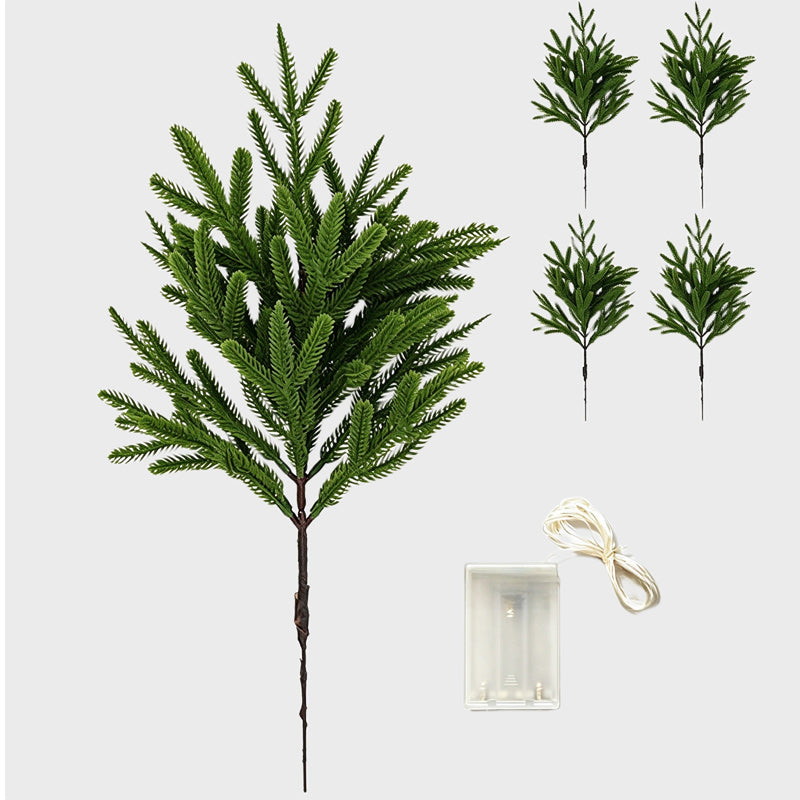 Artificial Norfolk Pine Branch Set with Lights
