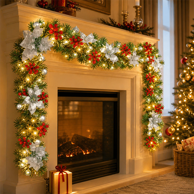🎄 A Christmas wreath made of pine needles for the door, the mantelpiece and as a Christmas decoration for the home