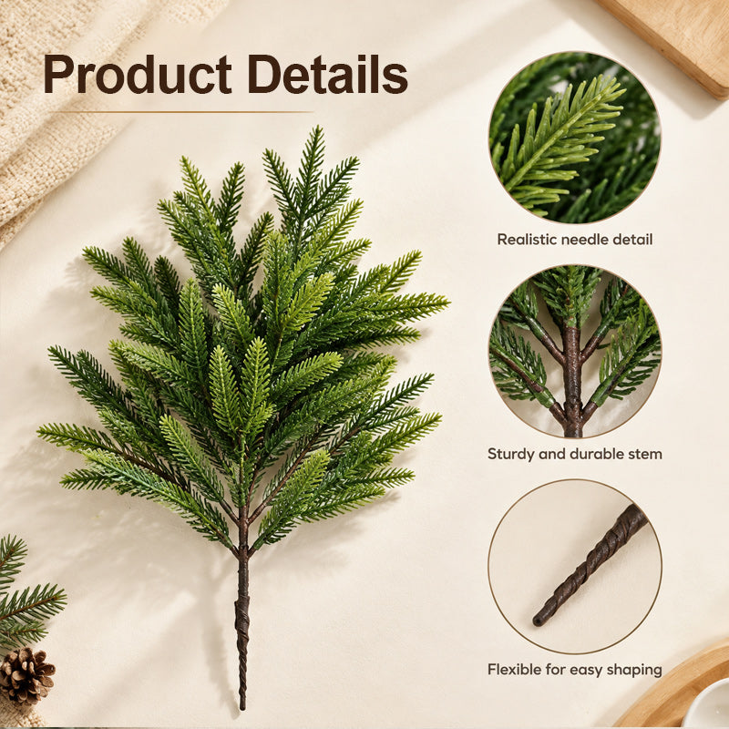 Artificial Norfolk Pine Branch Set with Lights